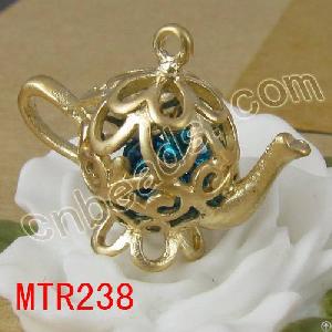 Teapot Brass Pendant With Rhinestone 2012 Fashion Brass Jewelry From China