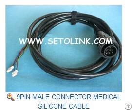 9pin male connector medical silicone cable