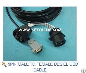 9pin male female desiel obd cable trunk