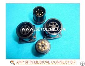 Amp 6pin Medical Connector For Patient Monitor