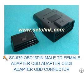 sc 039 obd16pin male female adapter obd