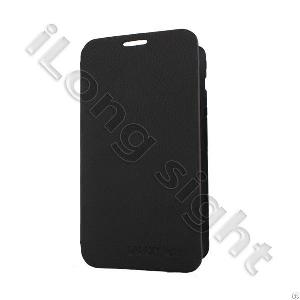 Premium Flip Leather Back Cover For Samsung Galaxy Note / I9220 Black