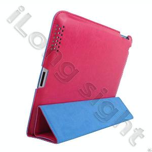 Super Slim Smart Cover Leather Case For Ipad 2 Red