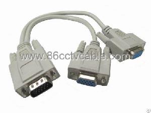 Cable Duplicador Pasivo Tipo Y De 1 Vga A 2 Vga