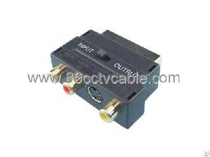 conversor rca audio video svideo euroconector scart