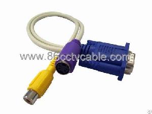 Db-15 Vga De 15 Pines Macho A Tv Video S-video Rca