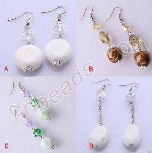 Ceramic Beads With Crystal Beads Earring