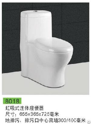 Popular 8018 Ce Certificated Washdown Ceramic One Piece Toilet With 3 Years Warranty Period