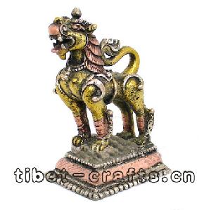 bronze tibet lion sculpture