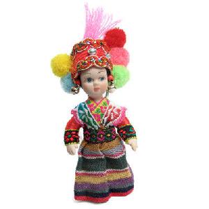 ceramic doll nepal folk costume