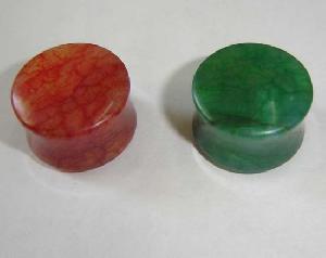 Red Blood Jade And Emerald Green Jade Bead