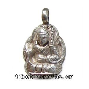 Sterling Silver Carved Tibetan Buddha Pendant