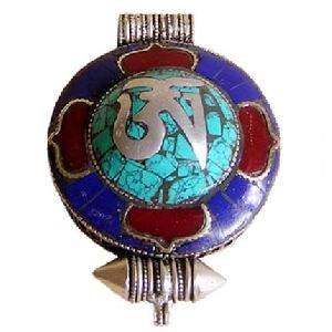 Tibet Silver Prayer Box Pendant From Nepal