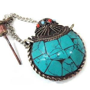 Tibet Turquoise Red Coral Snuff Bottle