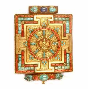 Tibetan Om Gold Plated Pendant With Om Mani Padme Hum