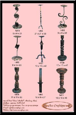 indian wooden candle holder stand iron export