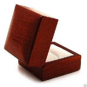 Cherry Wood Ring Box With Glossy Paint And Low Power Led Lighting