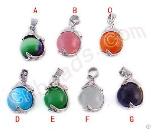 Dolphin Cats Eye Charm Pendants