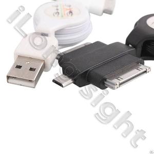 3 1 retractable mini micro usb charger cable ipod iphone 4 4s