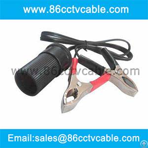 12v Car Power Lead For Cigar Lighter Socket Battery Crocodile Clips