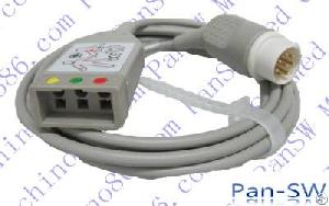 philips m1590a m1580a ecg trunk cable