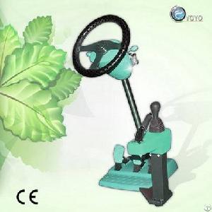 light blue portable driving simulator machine