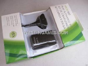 New 4800mah Play And Charge Cable Battery Kit For Xbox360 Slim Black