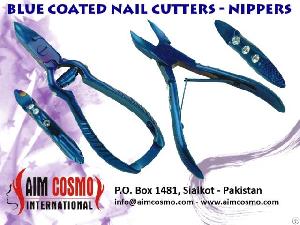 blue coated nail nippers cutters