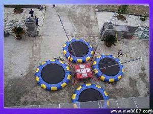 4 In 1 Motor Bungee Trampoline With Inflatable Jumping Bed