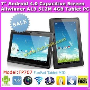 On Sale Cheap Q8 7 Inch Allwinner A13 Android 4.0 Mid Super Slim Capacitive Tablet Pc 512mb 4gb