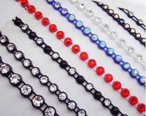 Rhinestone Mesh Trimming Plastic And Metal