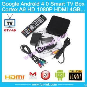 Best China Cortex A9 Android 4.0 Google Tv Box Wifi Internet Amlogic Hd 1080p Hdmi 4gb Flash Camera