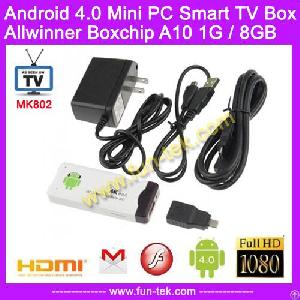 Shenzhen Mk802 Mini Pc Android 4.0 Iptv Tv Box Allwinner A10 Google Internet Tv Smart 1gb Ram 8gb