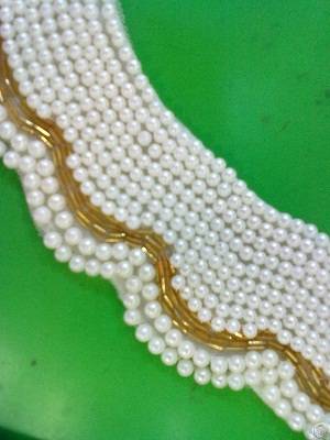 fashion handmade beaded neckline collar pearl trimming