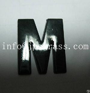 Letters Metallic Studs Hot Fix M Shape