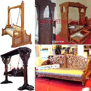 Carved Teak Jula Swing Manufacturer