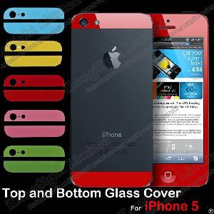 Color Top And Bottom Glass Cover For Iphone 5