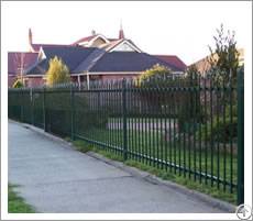 Steel Tubular Fence, Dark Green Powder Coated Fence