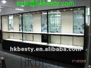 Beautiful Glass Jewelry Window Cabinet With High Power Led Light