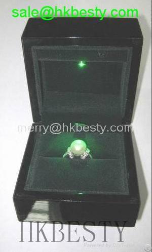 Black Diamond Ring Led Light Jewelry Display Box