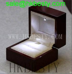 Cherry Red Color Jewelry Led Light Display Box