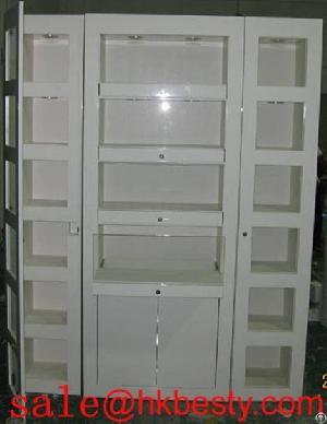 Famous Brand Wall Cabinets And Glass Showcase Lighting, Quality Store Furniture