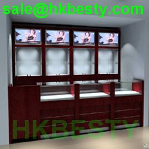 Glass Wooden Jewelry Wall Kiosk And Mall Design