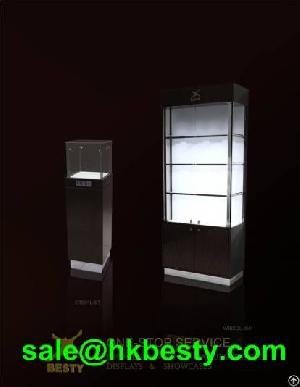 High End Black Jewelry Tower Showcase And Wall Cabinet Showcase