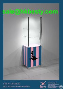 power led light jewelry display cabinet tower showcase