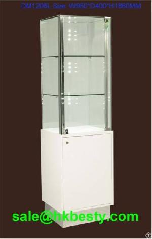 Led Light Glass Jewelry Tank Or Tower Showcase