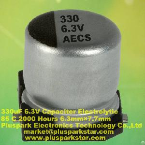 Chip Electrolytic Capacitor 330uf 6.3v 85c 2000 Hours, 20%, -20%, M