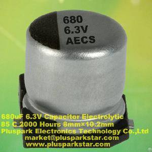 Chip Electrolytic Capacitor 680uf 6.3v 85c 2000 Hours, 20%, -20%, M