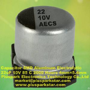 electrolytic capacitor smd 22uf 10v 85c 2000