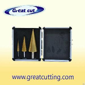 3 Stck Stufenbohrer In Aluminium-box